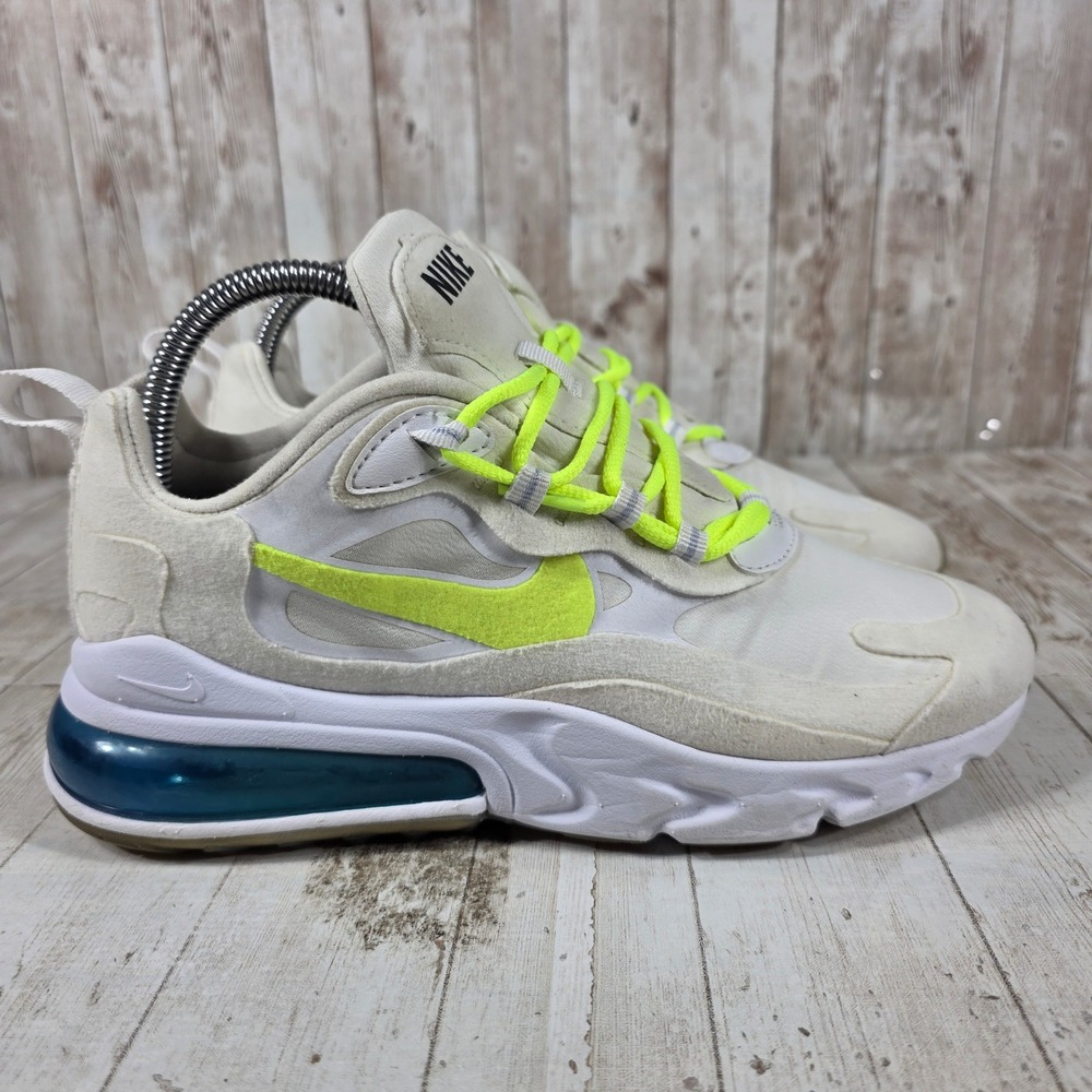 Nike Air Max 270 React Womens Sail White Volt Teal Sneakers CK4885-991 Size 6